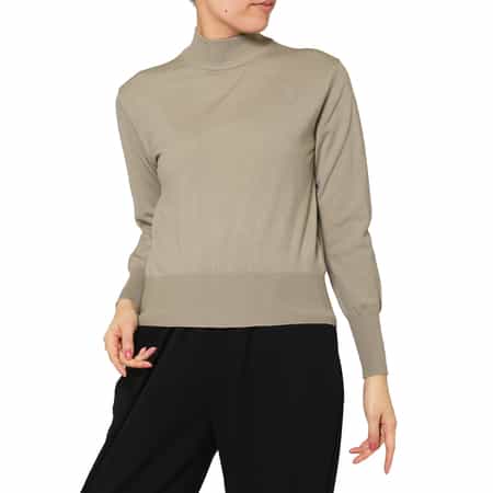 ウォッシャブル モックネックニットプルオーバー