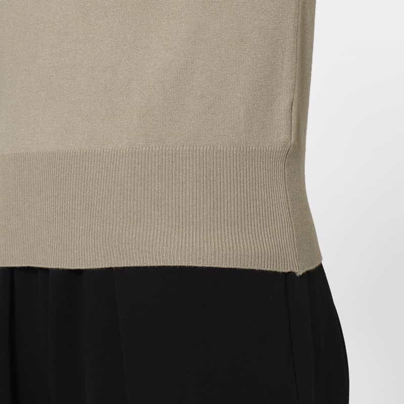 BARNEYS NEW YORK ウォッシャブル モックネックニットプルオーバー BEIGE