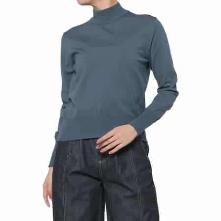 ウォッシャブル モックネックニットプルオーバー