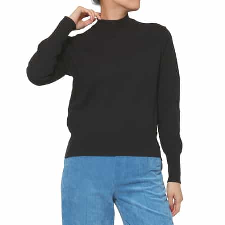 ウォッシャブル モックネックニットプルオーバー