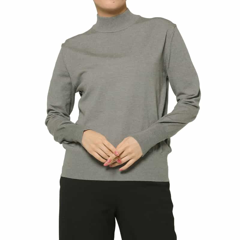 ウォッシャブル モックネックニットプルオーバー