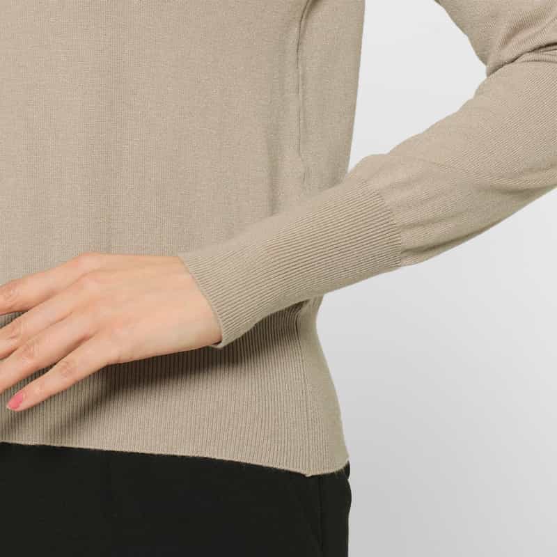 BARNEYS NEW YORK ウォッシャブル タートルネックニットプルオーバー BEIGE