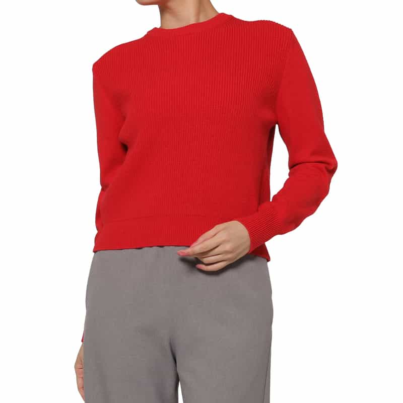 ウォッシャブル エルボーパッチデザインニットプルオーバー