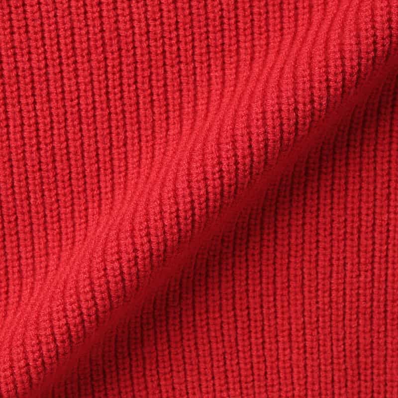 BARNEYS NEW YORK ウォッシャブル エルボーパッチデザインニットプルオーバー RED