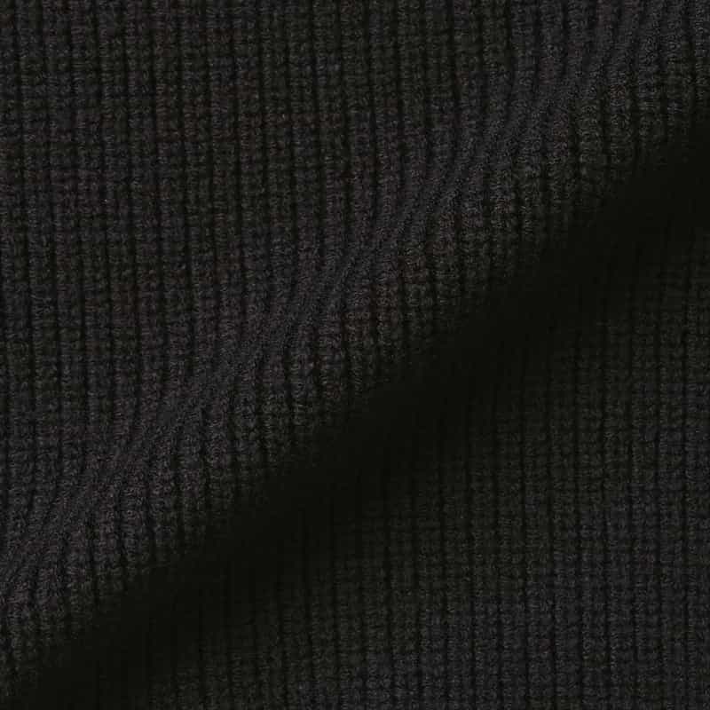 BARNEYS NEW YORK ウォッシャブル エルボーパッチデザインニットプルオーバー BLACK