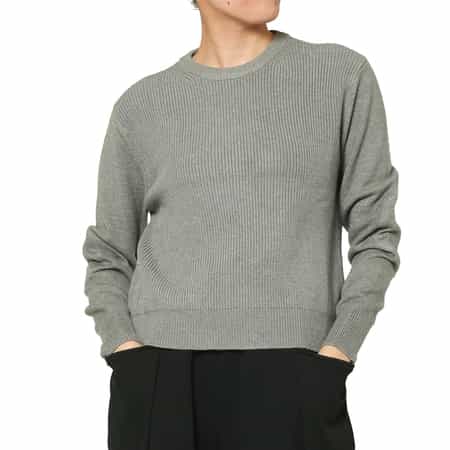 ウォッシャブル エルボーパッチデザインニットプルオーバー