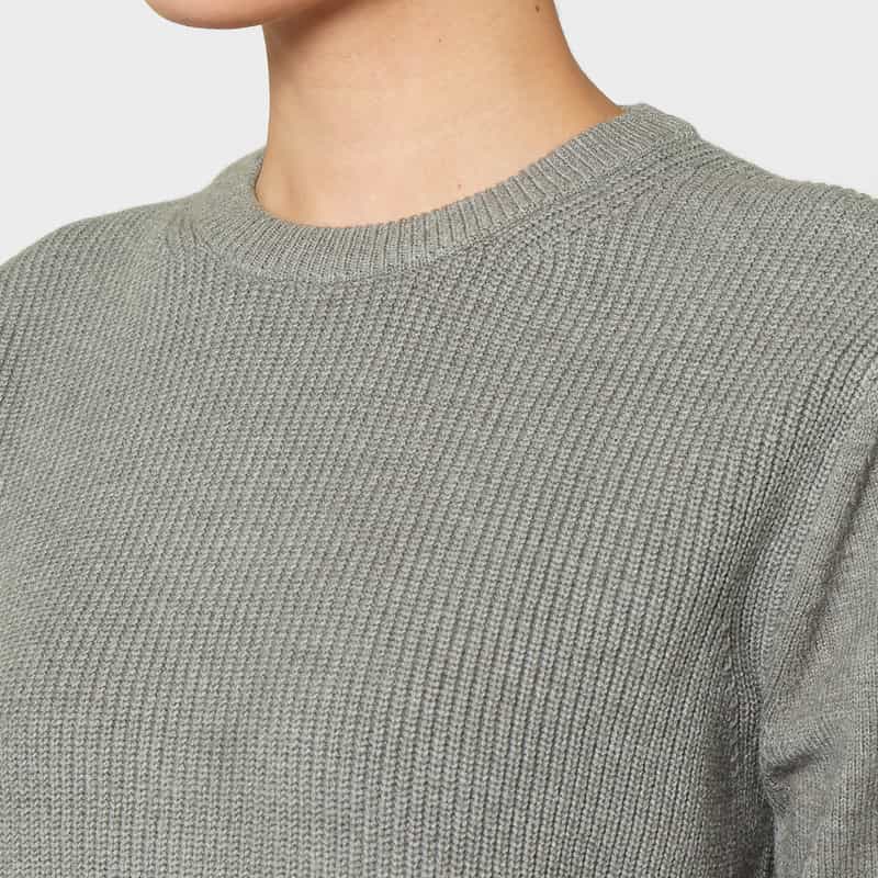 BARNEYS NEW YORK ウォッシャブル エルボーパッチデザインニットプルオーバー GRAY