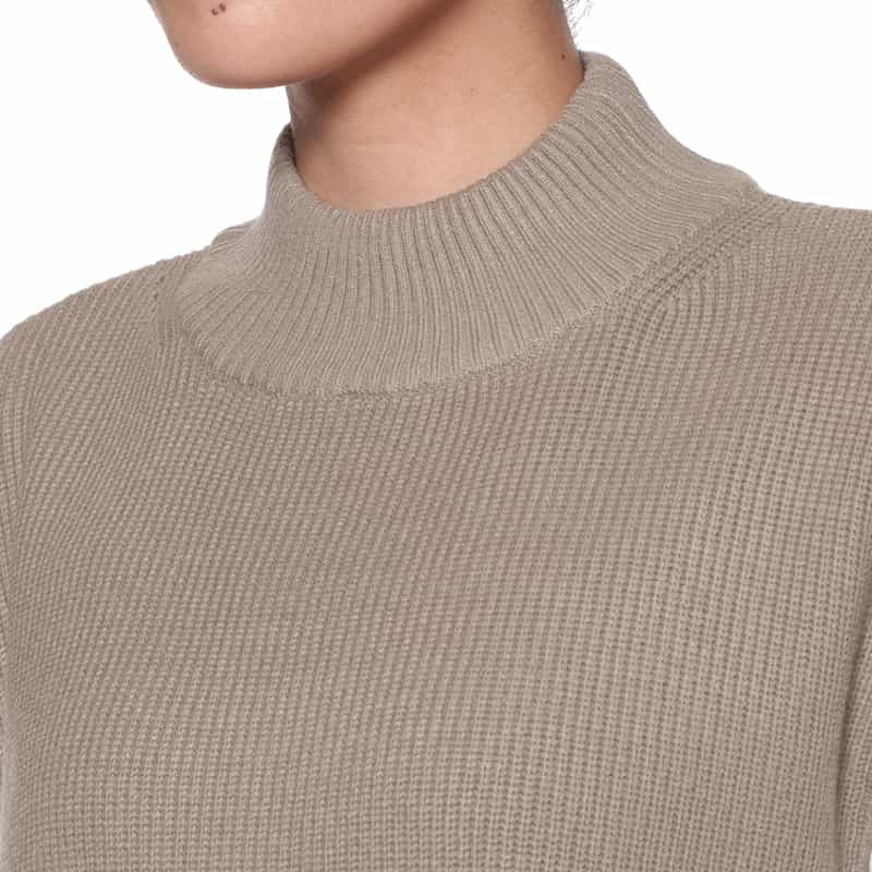 BARNEYS NEW YORK ウォッシャブル ノースリーブ チュニックニットプルオーバー BEIGE