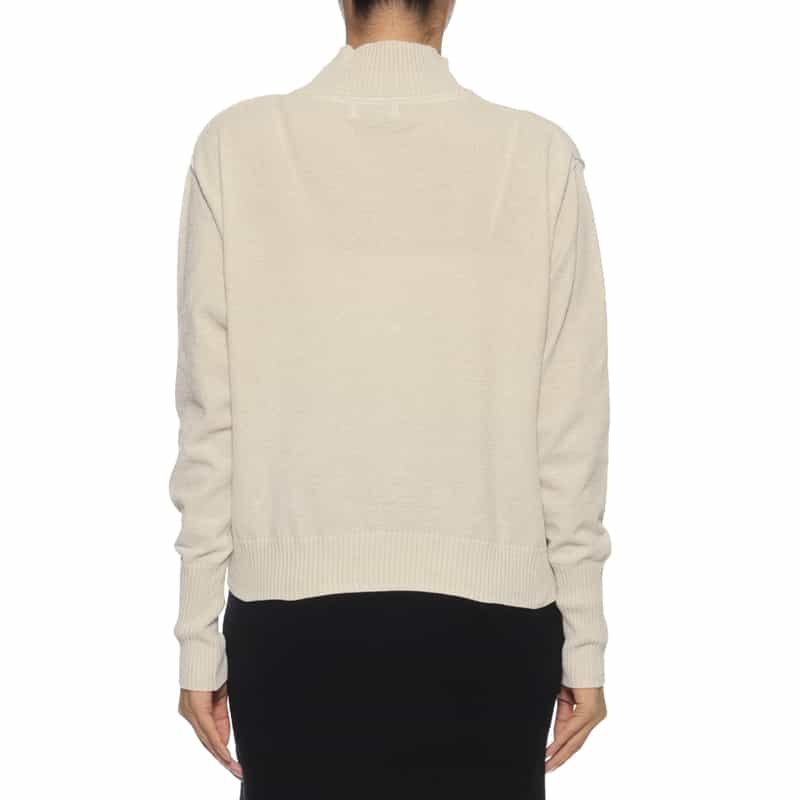 BARNEYS NEW YORK モックネック ニットプルオーバー OFF WHITE