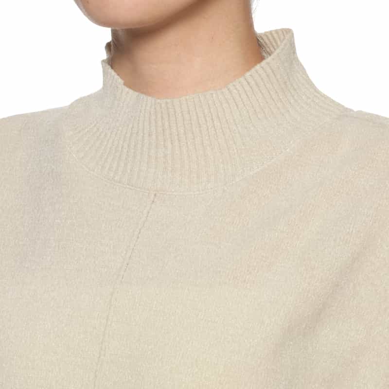 BARNEYS NEW YORK モックネック ニットプルオーバー OFF WHITE