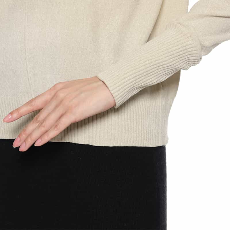 BARNEYS NEW YORK モックネック ニットプルオーバー OFF WHITE