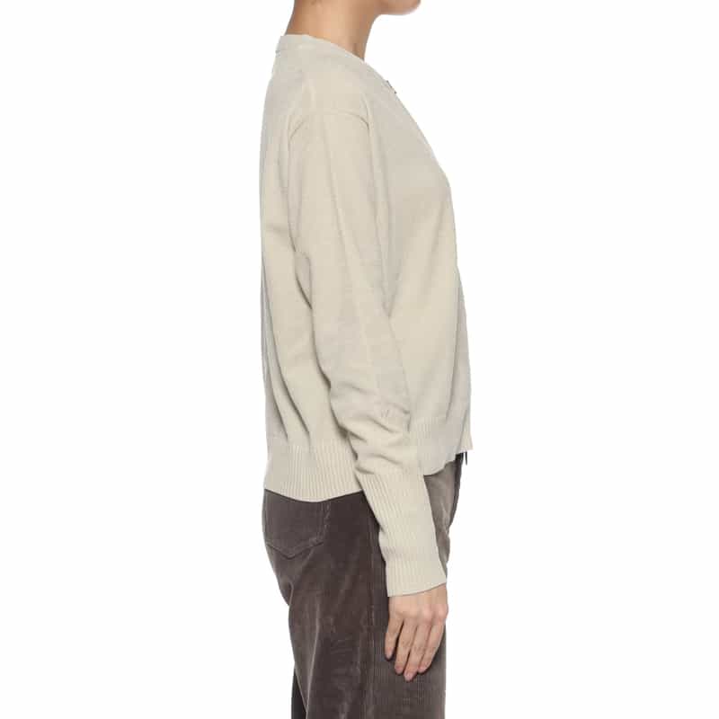 BARNEYS NEW YORK ダブルジップ ニットカーディガン OFF WHITE