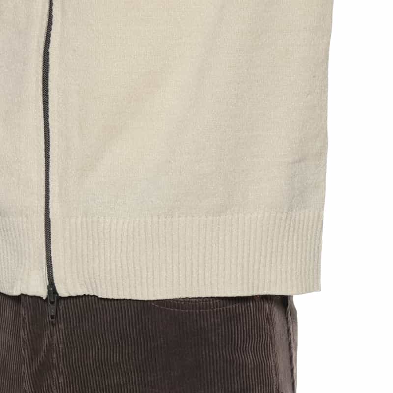 BARNEYS NEW YORK ダブルジップ ニットカーディガン OFF WHITE