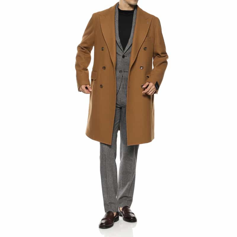 TAGLIATORE TAGLIATORE＜タリアトーレ＞ ダブルブレストチェスターコート CAMEL