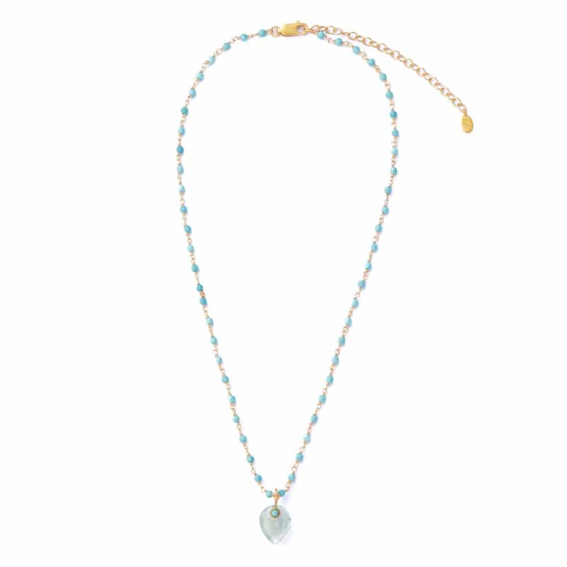 LA SOEUR LA SOEUR＜ラ スール＞ ネックレス （グリーンアメシスト×ハウライトターコイズ） GOLD