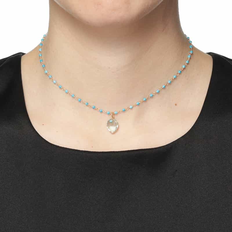 LA SOEUR LA SOEUR＜ラ スール＞ ネックレス （グリーンアメシスト×ハウライトターコイズ） GOLD