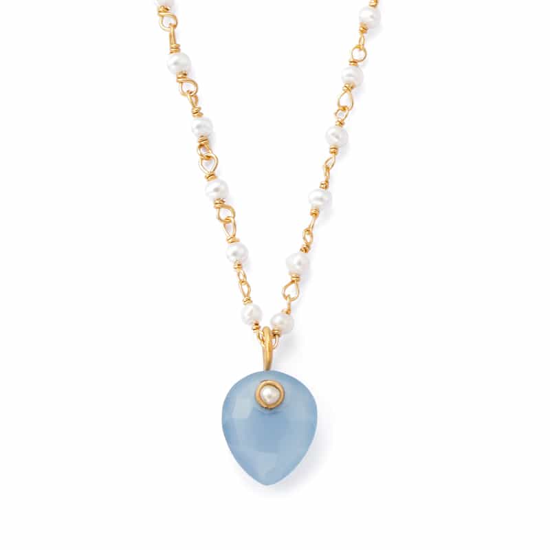 LA SOEUR LA SOEUR＜ラ スール＞ ネックレス （ブルーカルセドニー×パール） GOLD