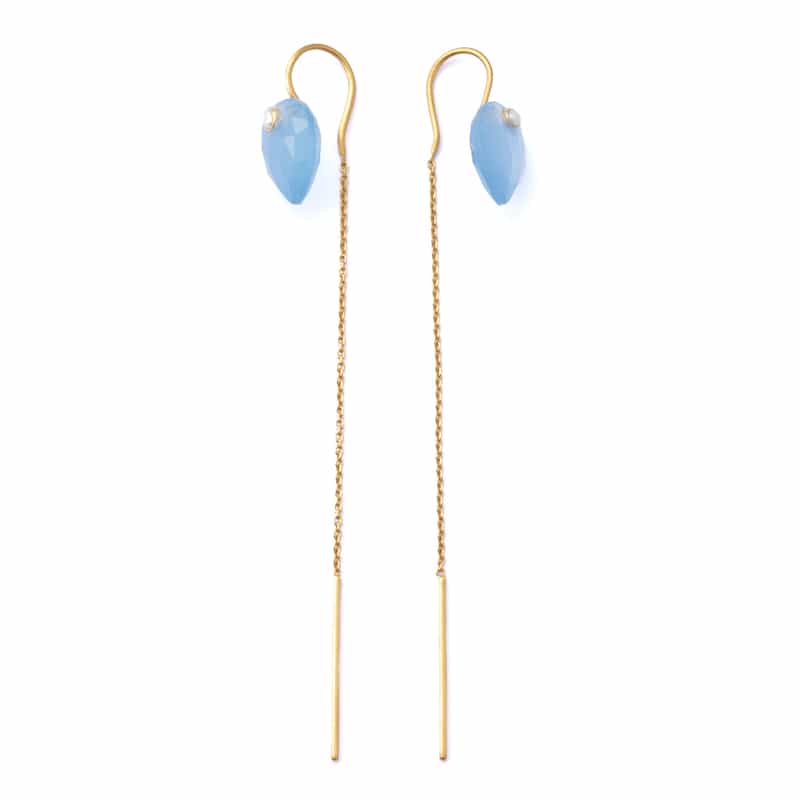 LA SOEUR LA SOEUR＜ラ スール＞ ピアス （ブルーカルセドニー×パール） GOLD