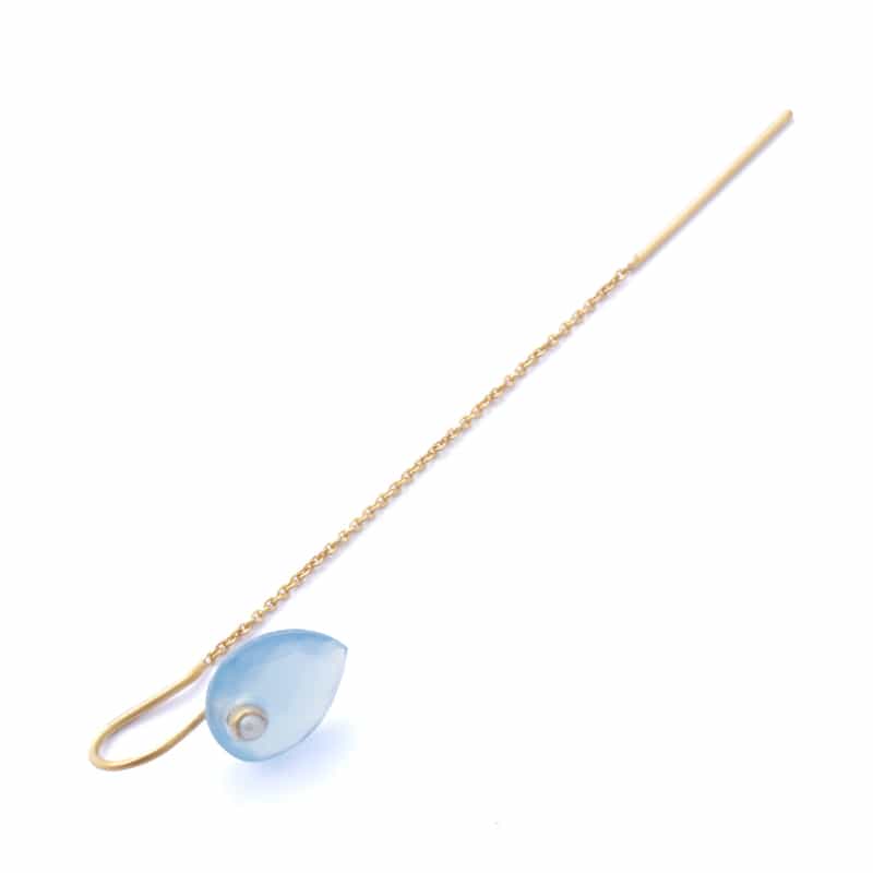 LA SOEUR LA SOEUR＜ラ スール＞ ピアス （ブルーカルセドニー×パール） GOLD