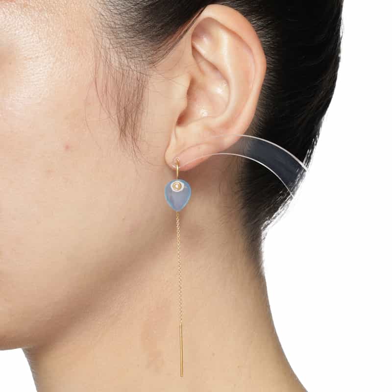 LA SOEUR LA SOEUR＜ラ スール＞ ピアス （ブルーカルセドニー×パール） GOLD