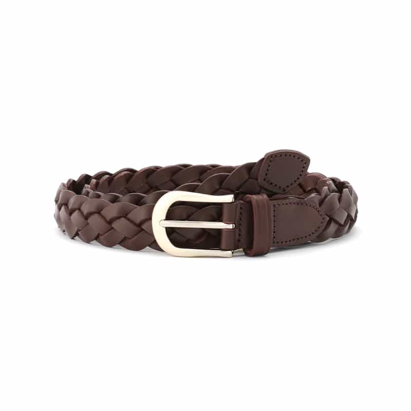 BARNEYS NEW YORK メッシュレザーベルト BROWN