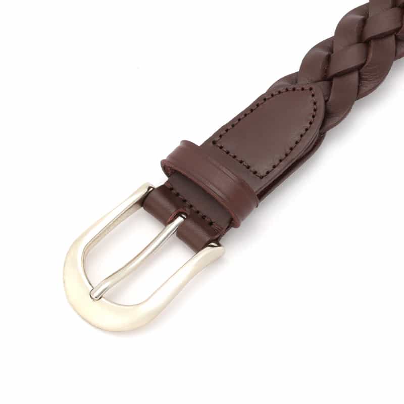 BARNEYS NEW YORK メッシュレザーベルト BROWN