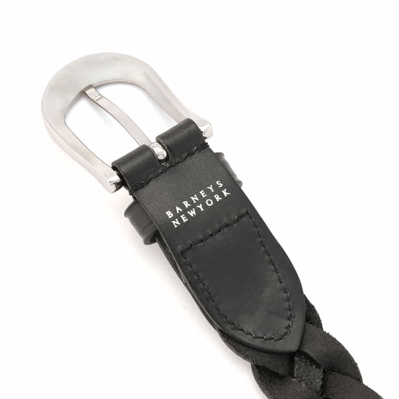 BARNEYS NEW YORK メッシュレザーベルト BLACK