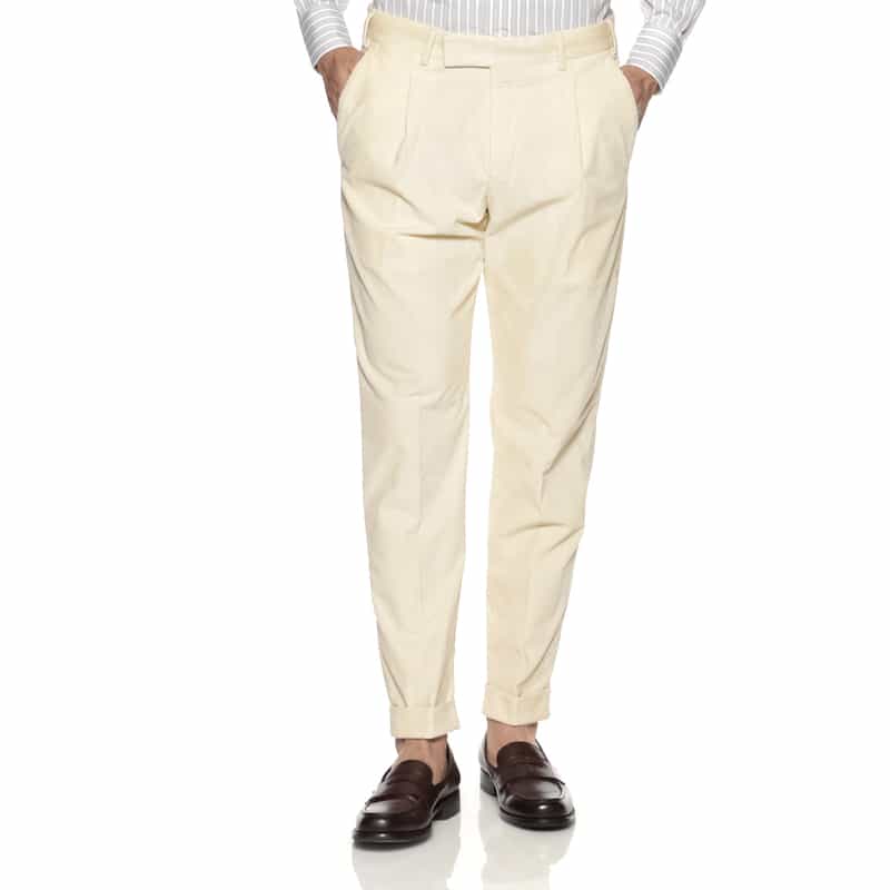 PT TORINO PT TORINO＜ピーティー トリノ＞ コーデュロイ素材ストレートパンツ"REBEL FIT" WHITE
