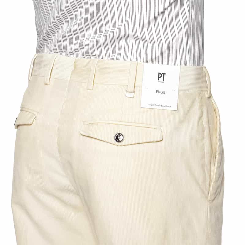 PT TORINO PT TORINO＜ピーティー トリノ＞ コーデュロイ素材ストレートパンツ"REBEL FIT" WHITE