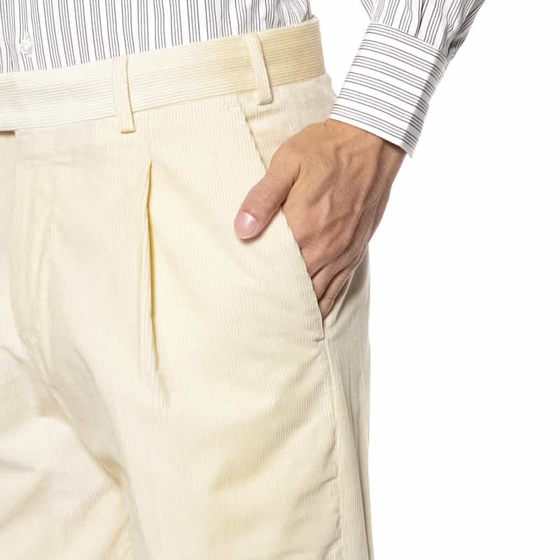 PT TORINO PT TORINO＜ピーティー トリノ＞ コーデュロイ素材ストレートパンツ"REBEL FIT" WHITE