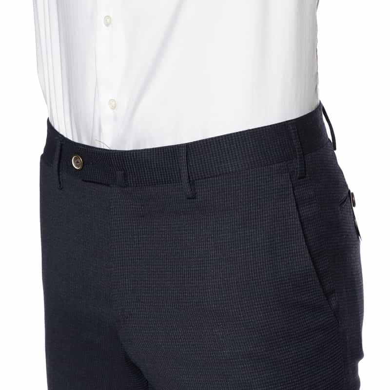PT TORINO PT TORINO＜ピーティー トリノ＞ マイクロ千鳥柄スラックス"SUPER SLIM" NAVY