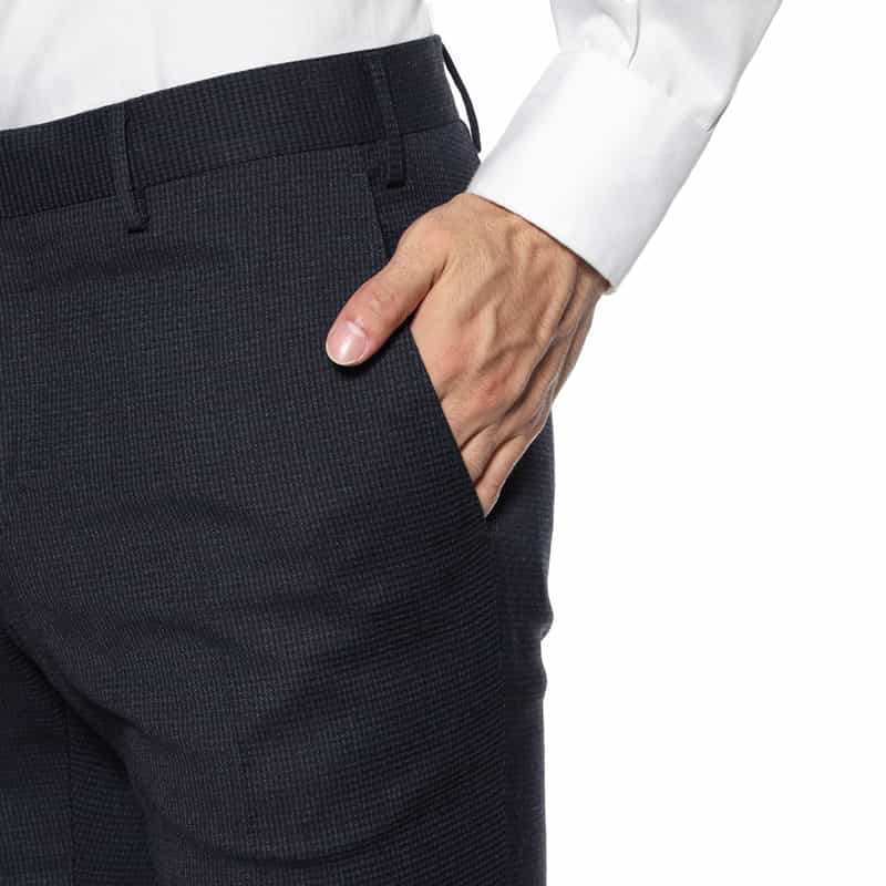 PT TORINO PT TORINO＜ピーティー トリノ＞ マイクロ千鳥柄スラックス"SUPER SLIM" NAVY