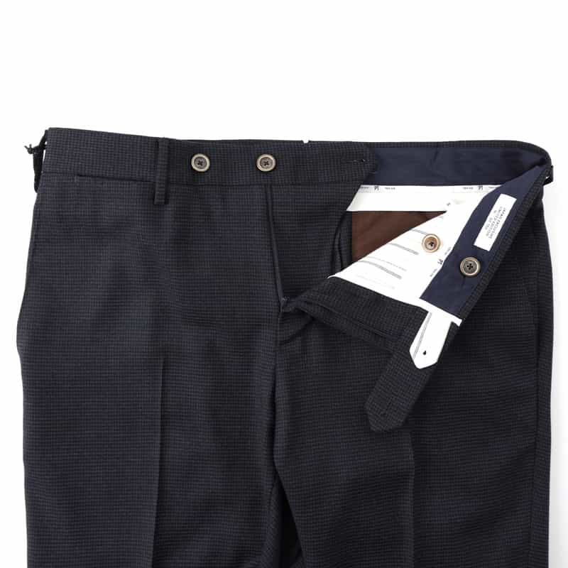 PT TORINO PT TORINO＜ピーティー トリノ＞ マイクロ千鳥柄スラックス"SUPER SLIM" NAVY