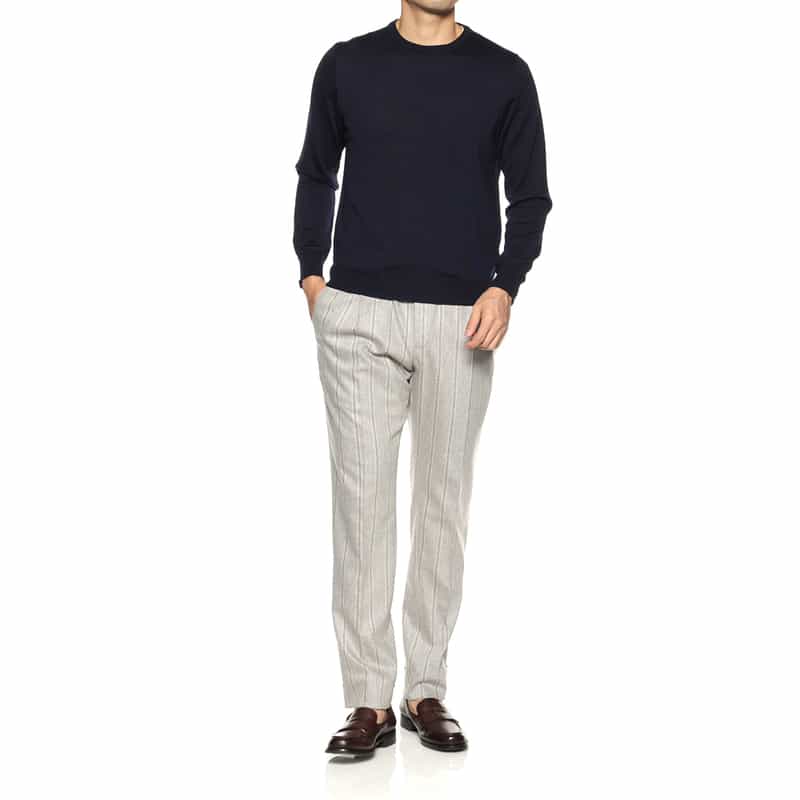 PT TORINO PT TORINO＜ピーティー トリノ＞ ストライプ柄スリムパンツ IVORY