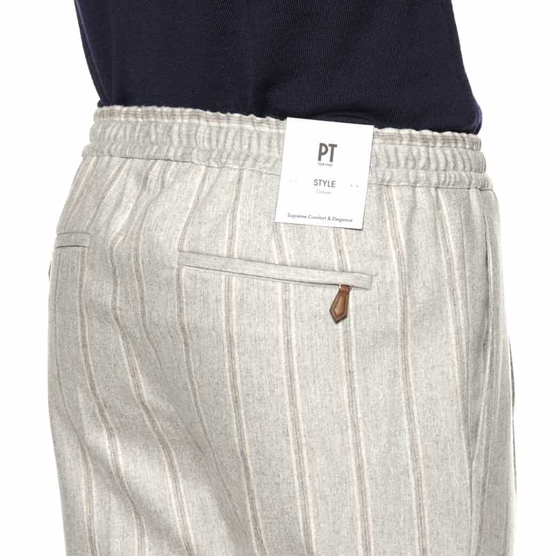 PT TORINO PT TORINO＜ピーティー トリノ＞ ストライプ柄スリムパンツ IVORY