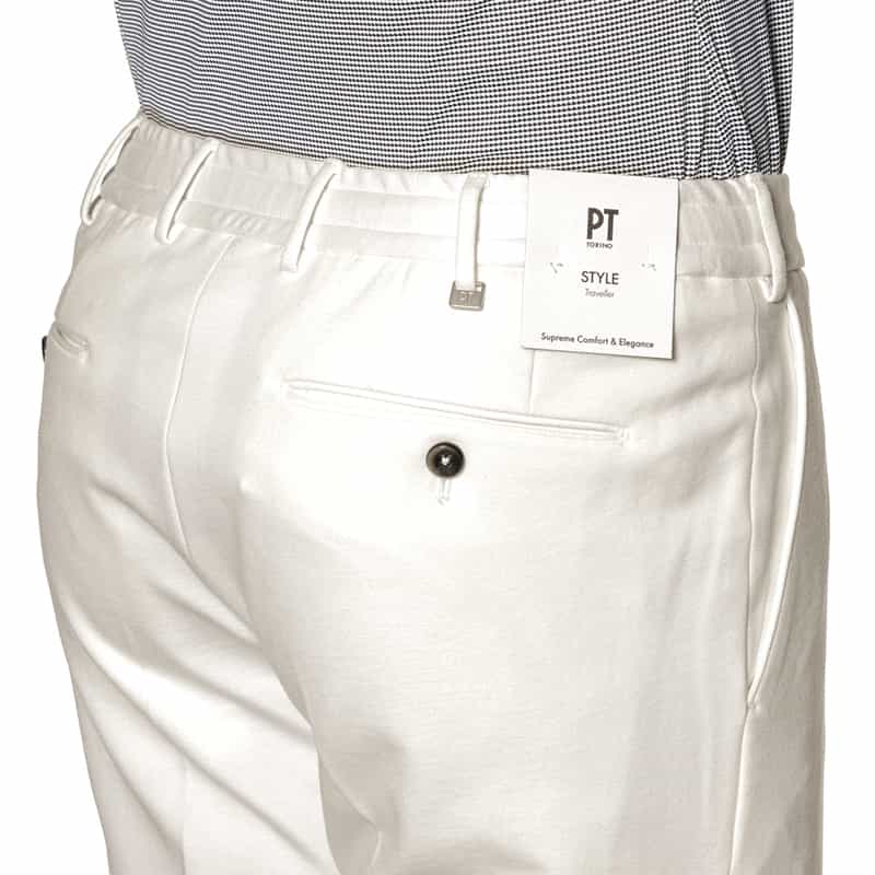 PT TORINO PT TORINO＜ピーティー トリノ＞ ストレッチパンツ"SLIM JOGGER" WHITE