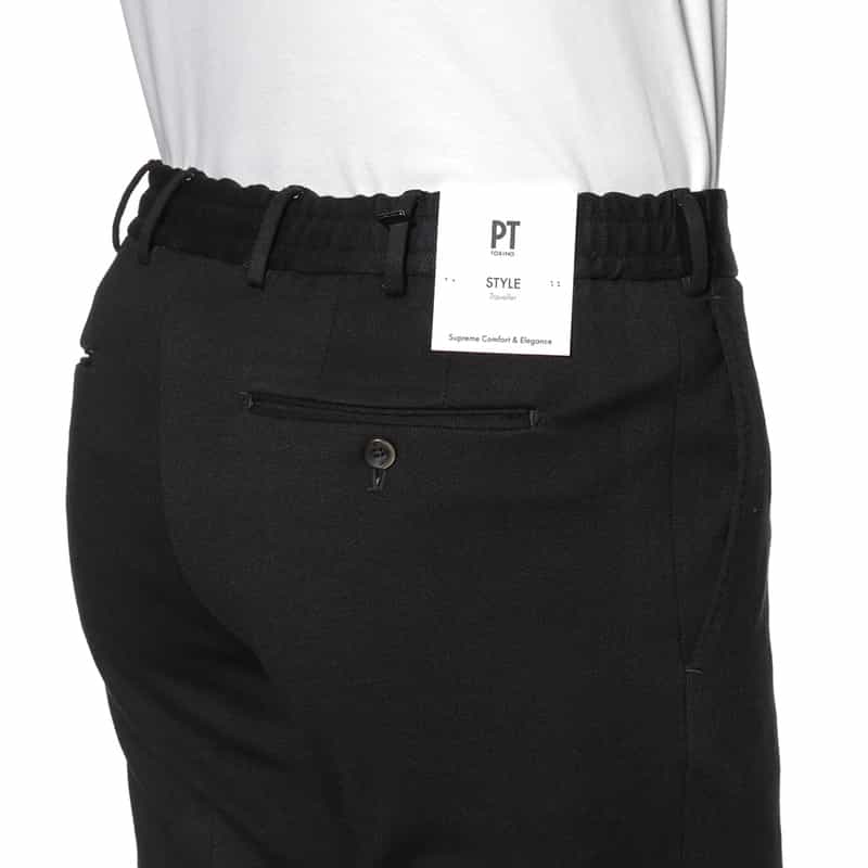 PT TORINO PT TORINO＜ピーティー トリノ＞ ストレッチパンツ"SLIM JOGGER" BLACK