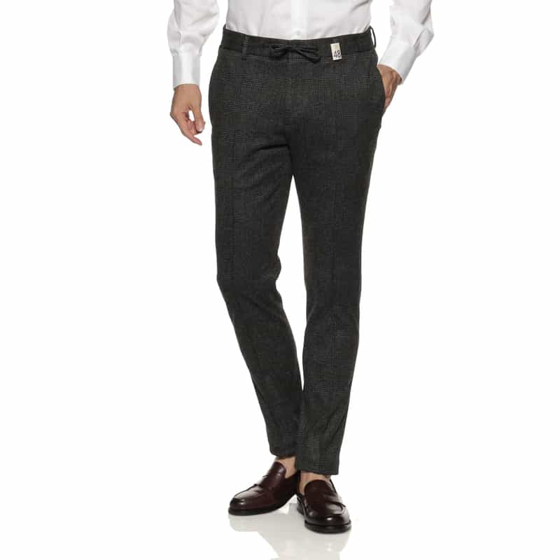 GIABSARCHIVIO GIABSARCHIVIO＜ジャブスアルキヴィオ＞ グレンチェック柄パンツ"MASACCIO" DARK GRAY