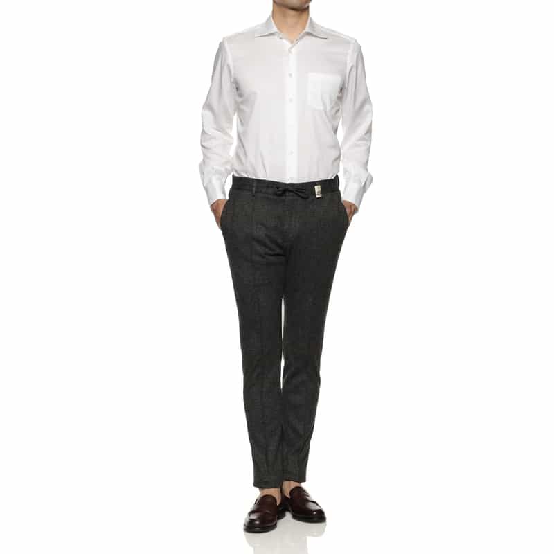 GIABSARCHIVIO GIABSARCHIVIO<ジャブスアルキヴィオ> グレンチェック柄パンツ"MASACCIO" DARK GRAY