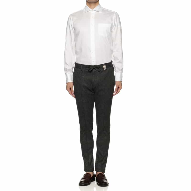 GIABSARCHIVIO GIABSARCHIVIO<ジャブスアルキヴィオ> グレンチェック柄パンツ"MASACCIO" DARK GRAY