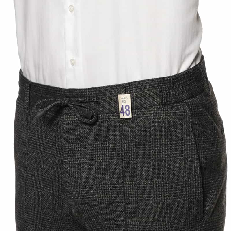 GIABSARCHIVIO GIABSARCHIVIO<ジャブスアルキヴィオ> グレンチェック柄パンツ"MASACCIO" DARK GRAY