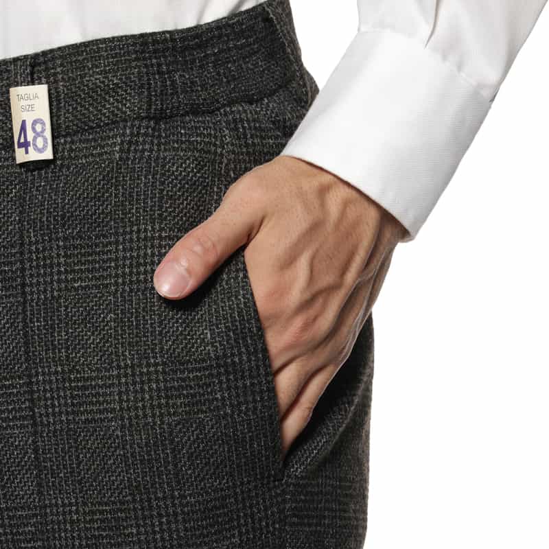 GIABSARCHIVIO GIABSARCHIVIO<ジャブスアルキヴィオ> グレンチェック柄パンツ"MASACCIO" DARK GRAY