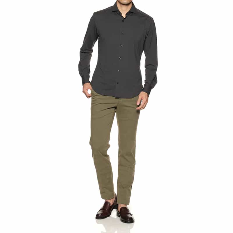 XACUS XACUS＜ザッカス＞ ソリッドシャツ DARK GRAY