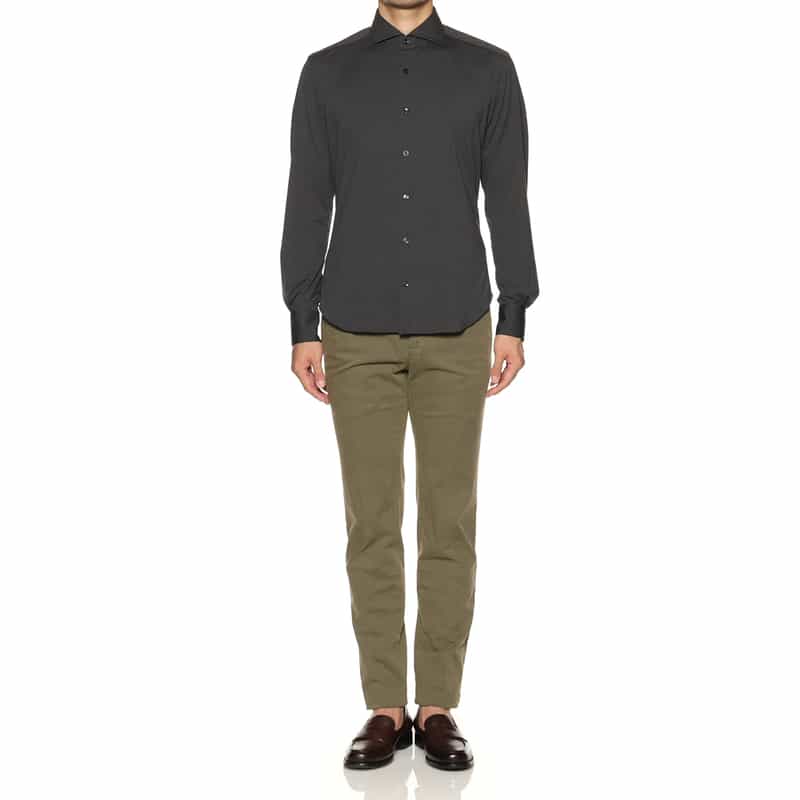 XACUS XACUS＜ザッカス＞ ソリッドシャツ DARK GRAY