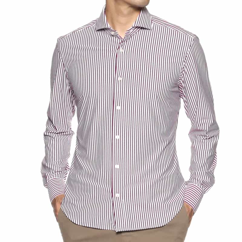 XACUS XACUS＜ザッカス＞ ストライプシャツ WINE