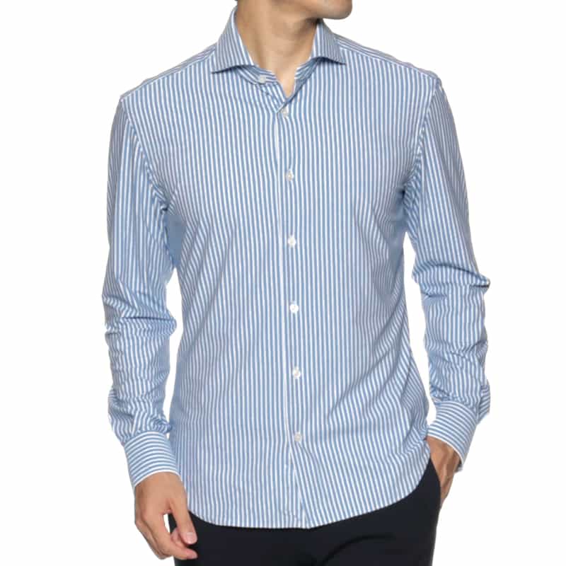 XACUS XACUS＜ザッカス＞ ストライプシャツ BLUE