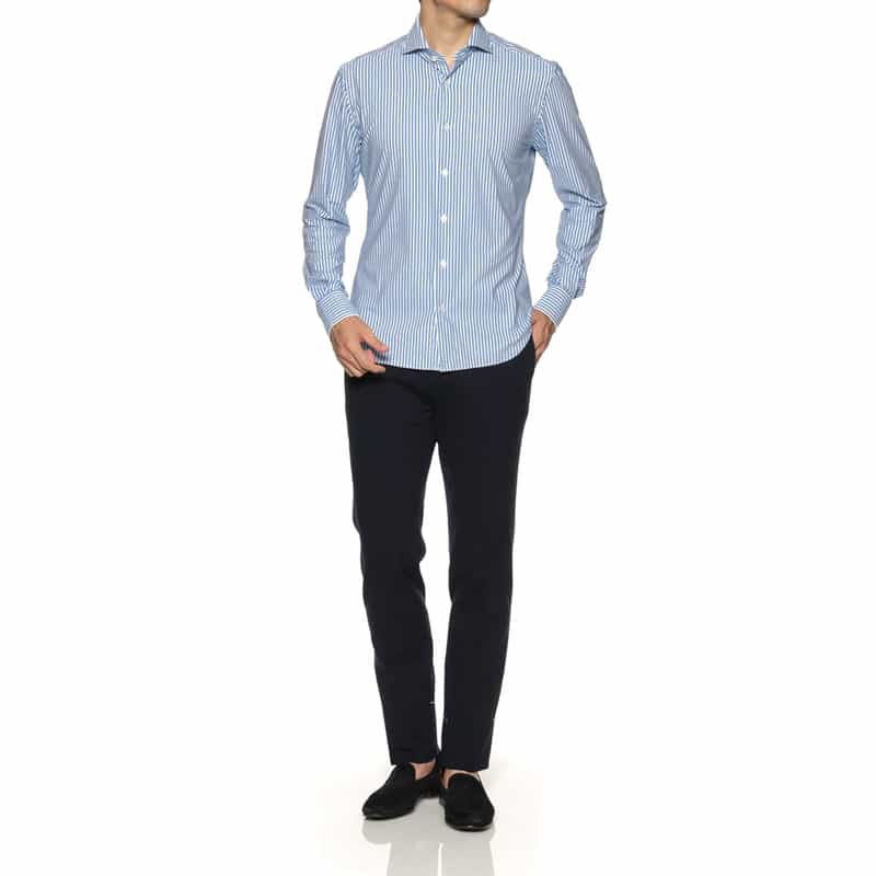 XACUS XACUS＜ザッカス＞ ストライプシャツ BLUE