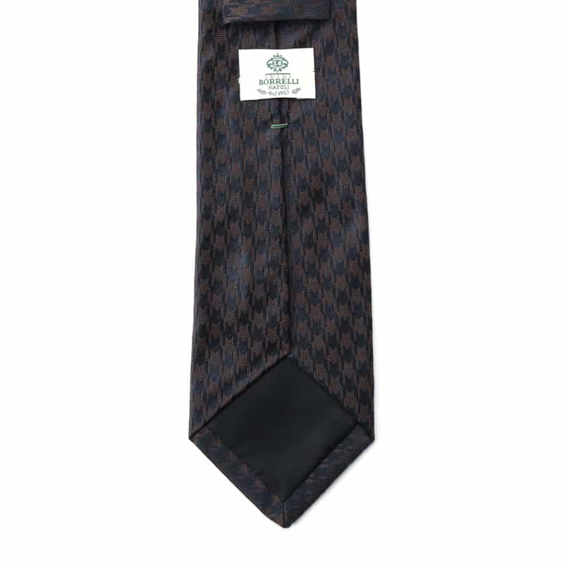 LUIGI  BORRELLI LUIGI BORRELLI＜ルイジボレッリ＞ 千鳥柄タイ BROWN