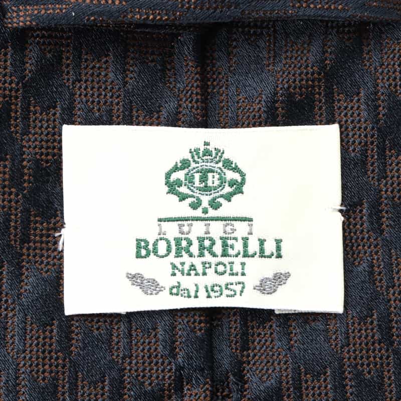 LUIGI  BORRELLI LUIGI BORRELLI＜ルイジボレッリ＞ 千鳥柄タイ BROWN