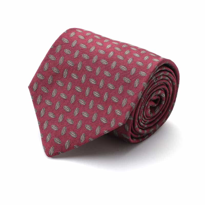 LUIGI  BORRELLI LUIGI BORRELLI＜ルイジボレッリ＞ リーフ柄タイ WINE